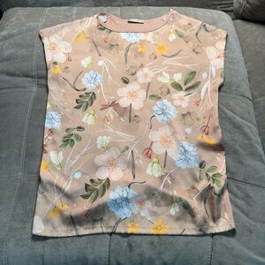 Zara Floral Blouse in Beige and Yellow